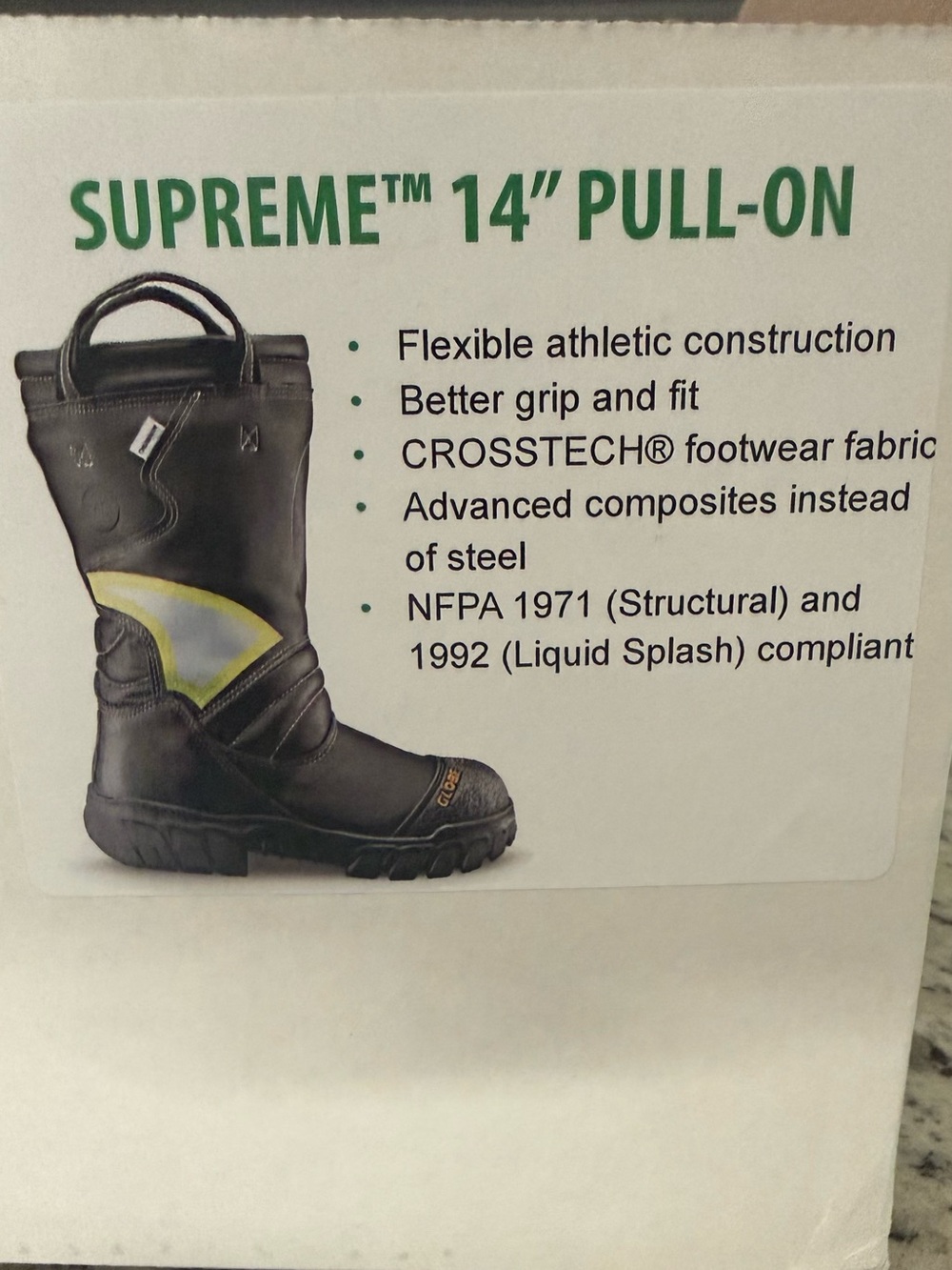 Globe Supreme 14” Structural Firefighting Boots – NEW IN BOX